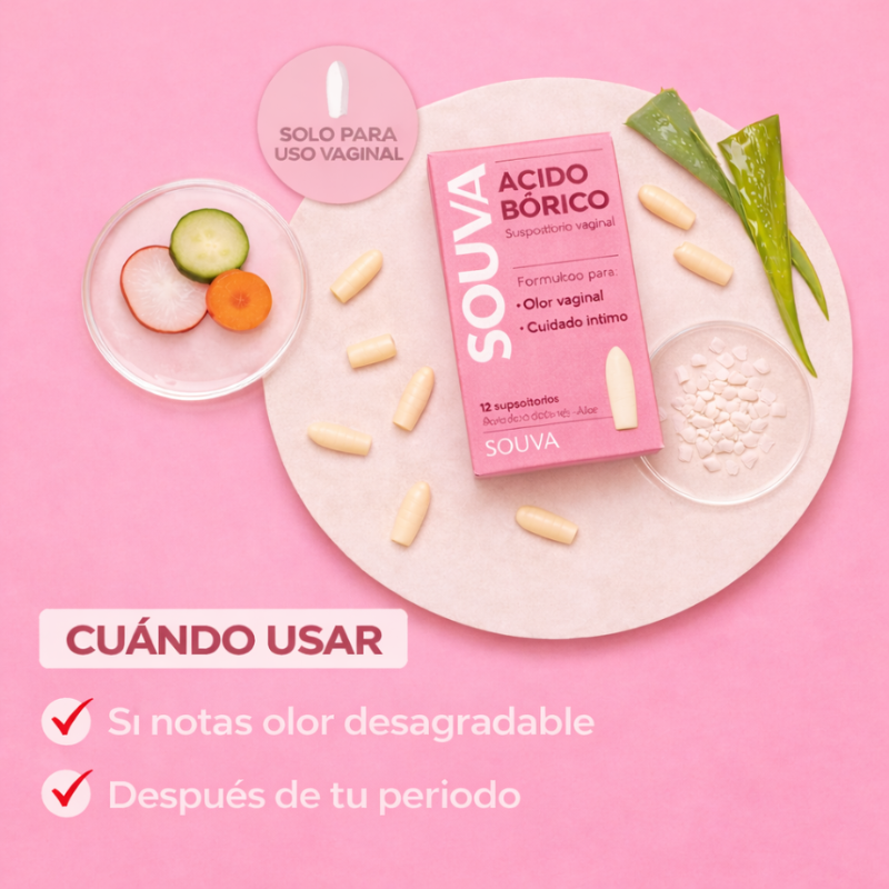 SOUVA™ Supositorio Vaginal Con Ácido Bórico